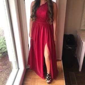 Azazie Demi Bridesmaid Dress Burgundy